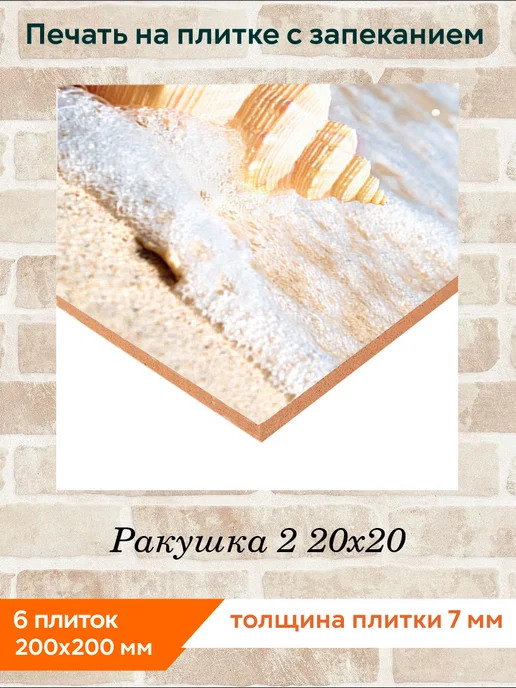 fres-co Панно из керамической плитки Ракушка 2 10х10, 20x20, фото 2