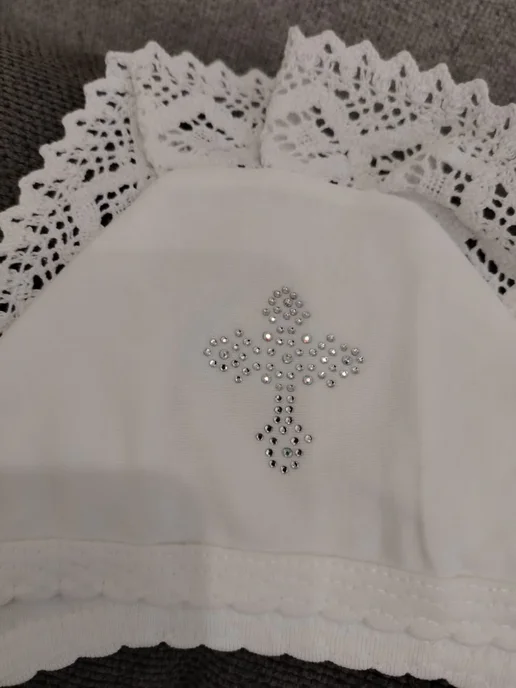 Viktoria kids style Чепчик для крещения девочки, белый, фото 2