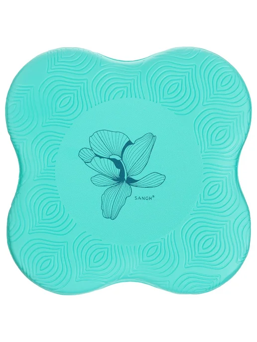 Sangh Коврик под колени для йоги Flower, 20х20 см, цвет бирю, 20x20 см