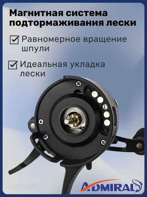 ADMIRAL Катушка для зимней удочки. Идентична Jig It Team Dubna, красный, фото 3