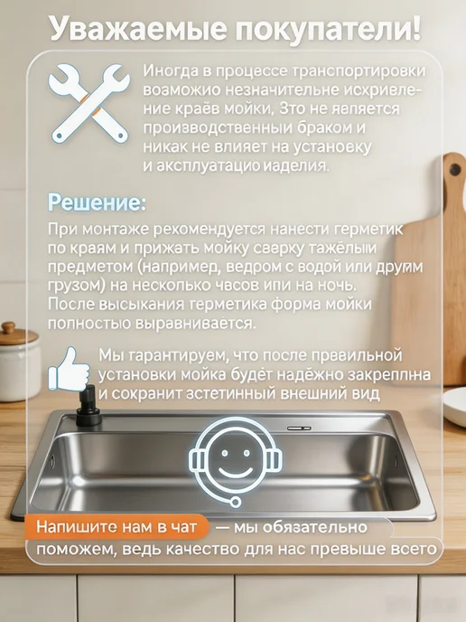 мойка для кухни нержавеющей 60x45, 55x45, фото 6