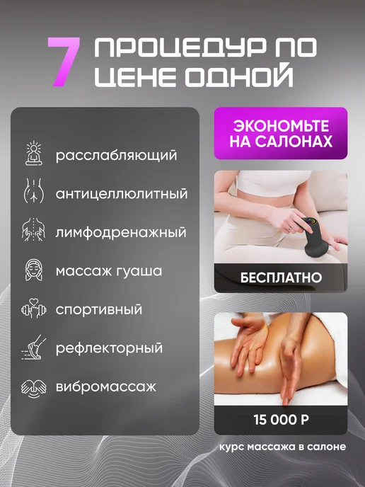 Сила Прикосновения Массажер для тела и спины антицеллюлитный для похудения, черный, фото 5
