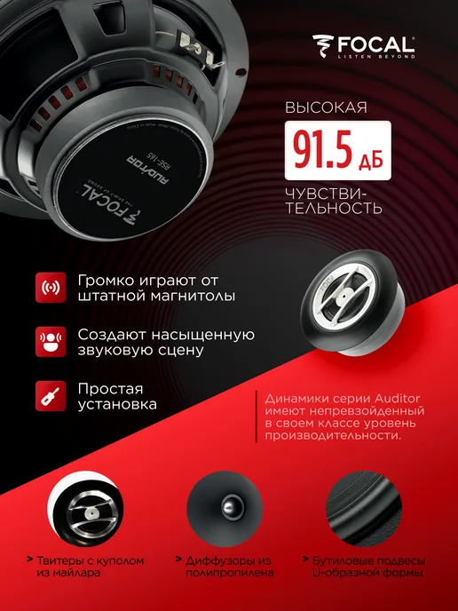 Focal Колонки в машину компонентные Auditor RSE-165 16.5 см, черный, фото 2