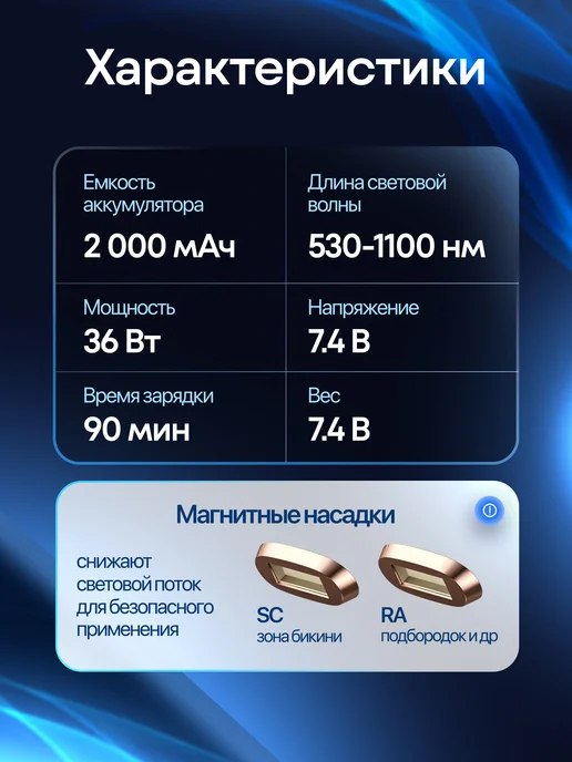 Lumavi Фотоэпилятор лазерный беспроводной, синий, фото 3