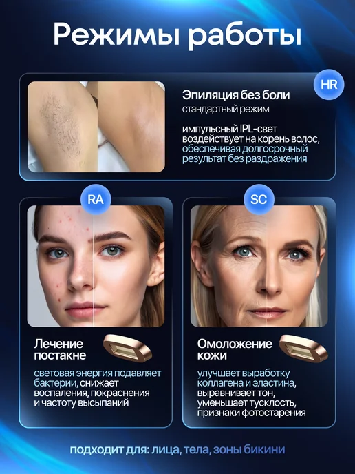Lumavi Фотоэпилятор лазерный беспроводной, синий, фото 5