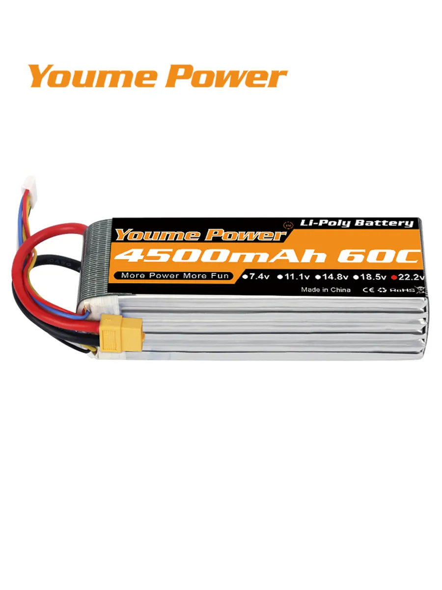 Youme 6S 22.2V 4500mah 60C Lipo battery