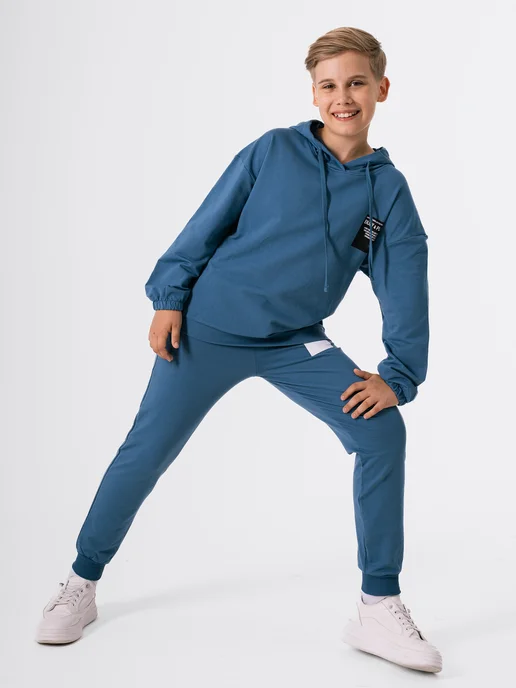 Bonito kids Костюм без начеса со штанами, синий, фото 3