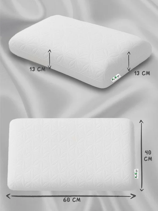 ForErgo Подушка ортопедическая для сна с эффектом памяти 60х40х13 см, 40x13 см, фото 4