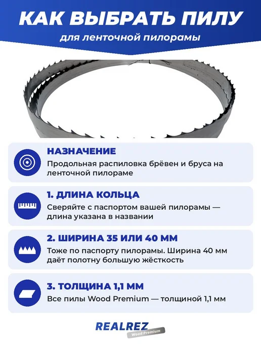 REALREZ Лента для пилорамы 5300х35х1,1мм, шаг 22, 5300x35x1.1 мм, фото 4