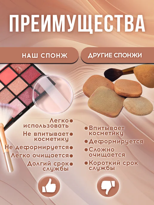GiftsHome Спонж силиконовый для макияжа, белый, фото 3