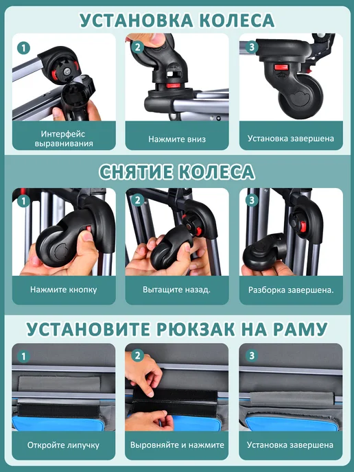 Pawdle Переноска для животных на колесиках, синий, фото 7