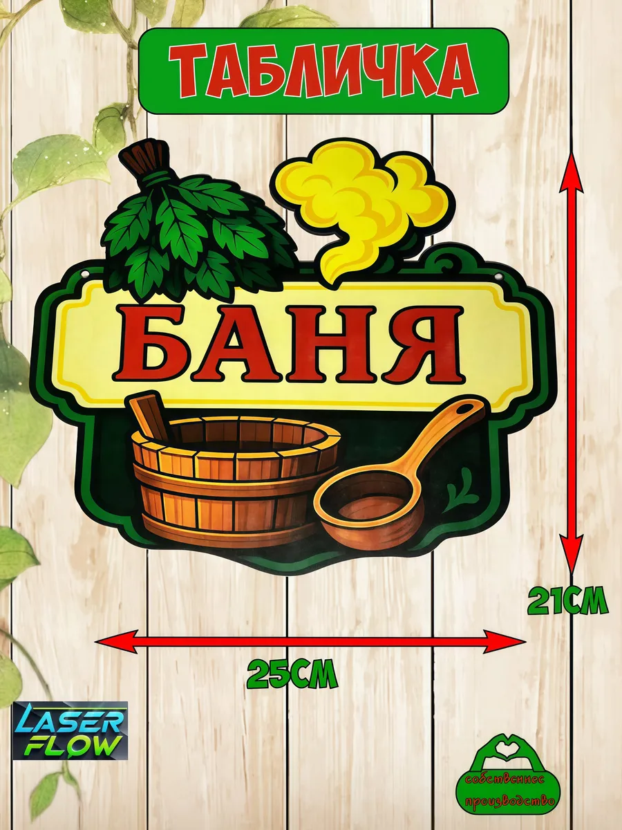 Табличка для бани и сауны "Баня"