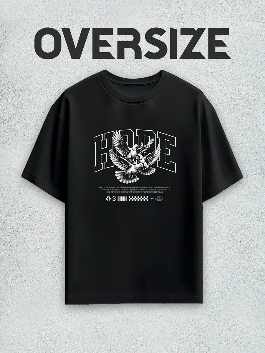 Футболка оверсайз с принтом streetwear hope