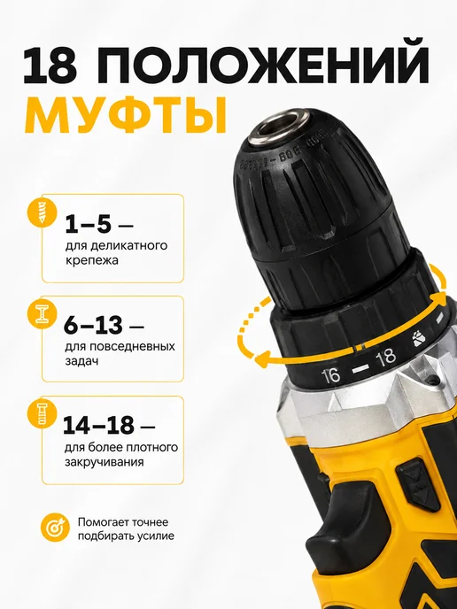 Abika Tools Шуруповерт аккумуляторный для дома мощный, черный, фото 2