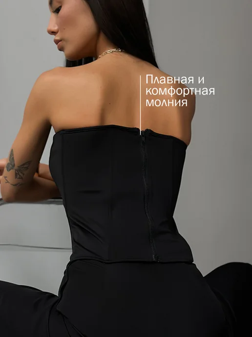 Uniola Корсет вечерний утягивающий на молнии, черный, фото 4