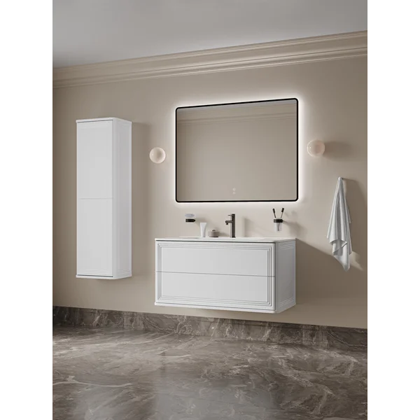 Фото товара на маркетплейсе wildberries Тумба для ванной подвесная, без раковины, 100 см