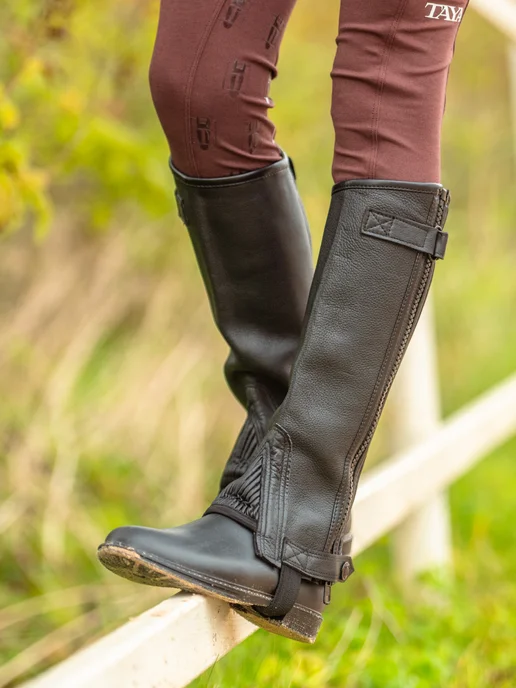 TAYA equestrianism Краги для верховой езды детские, черный, фото 2