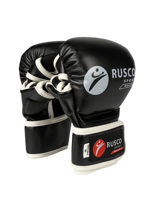 RUSCO SPORT Перчатки для единоборств карате, борьбы и ММА взрослые, черный, фото 4