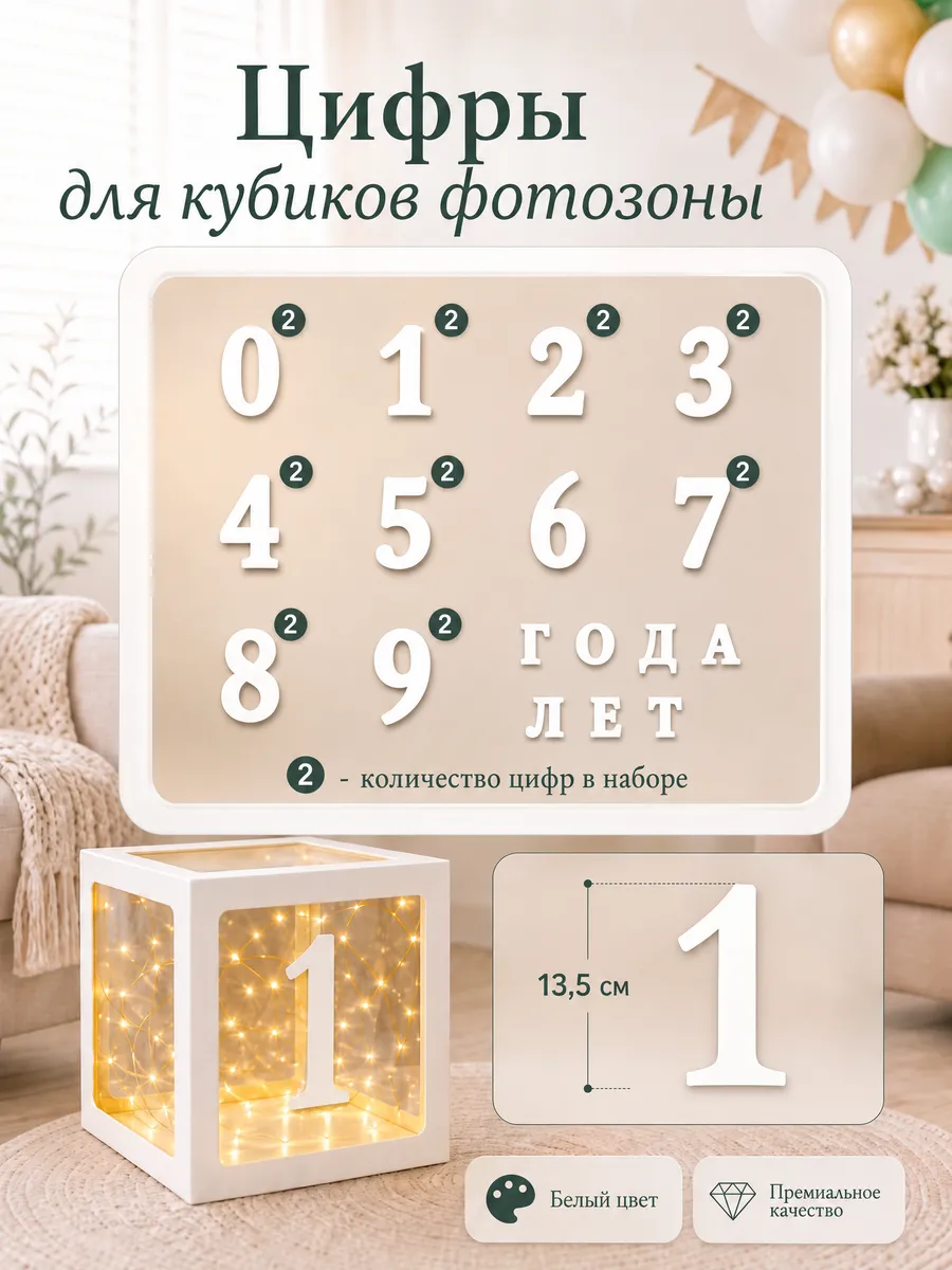 Цифры для кубиков фотозоны