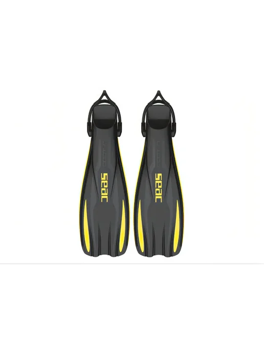SEAC SUB Ласты U-1000 SLING STRAP YELLOW BLACK, черный, фото 2