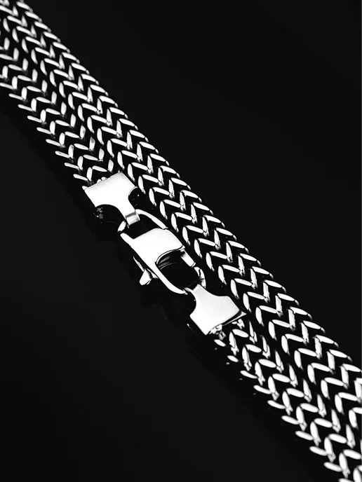 NEW COLLECTION №1 Цепочка толстая на шею медицинский сплав, серый, фото 4