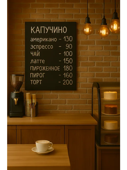 Многомела Меловая доска без рамы 40х117см, для записей,+мелки и крепеж, черный, фото 8