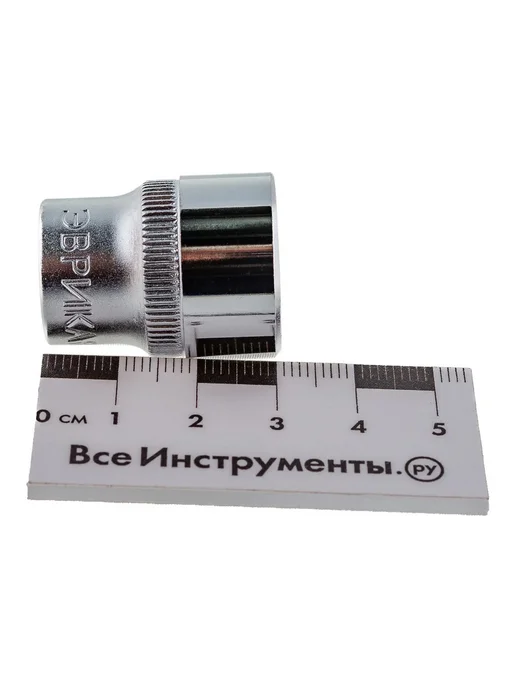 ЭВРИКА Головка торцевая 15мм 3 8" 6-гранная L 30мм, 17мм, фото 3