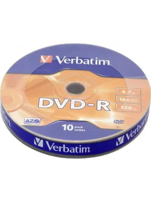 Verbatim Оптический диск DVD-R 43729 DVD-R, 10 шт