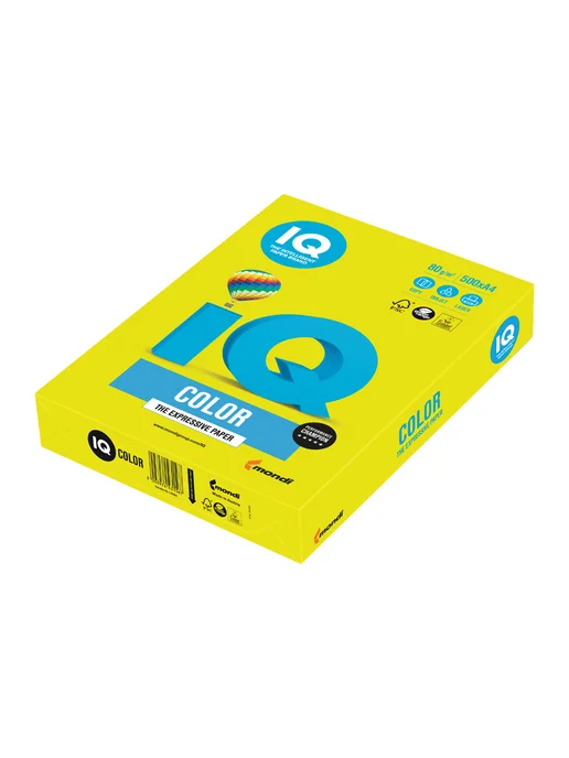 Бумага IQ Цветная A4, 80 г/м², 500 листов, 1 пачка