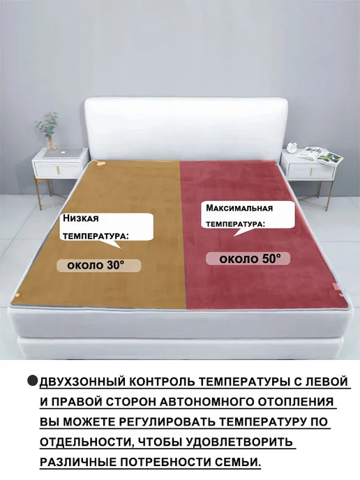 Электроодеяло 70*150 см,220В, 70x150 см, фото 3