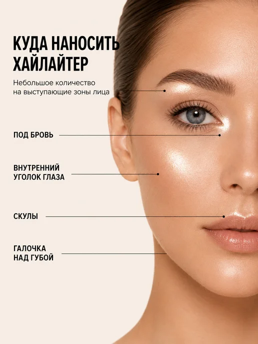 PrettyGirl Палетка хайлайтер для лица и век 4 в 1, вариант, фото 4