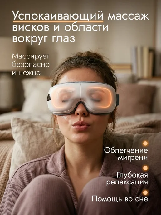 RT Brand Массажер для глаз электрический с подогревом, белый, фото 2
