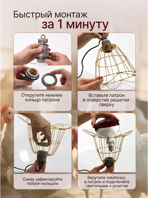 Magic Light Лампочка решетка патрон для птиц 250 вт, 250 Вт, фото 3