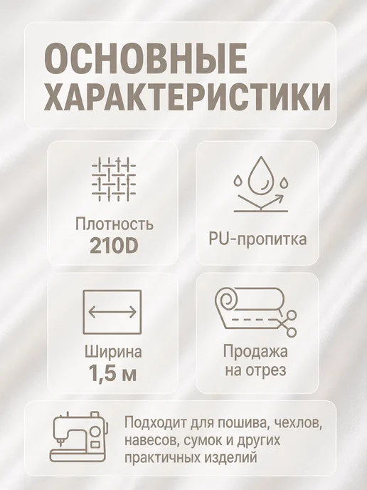 Ткань уличная садовая белая Оксфорд 240d, белый, фото 5