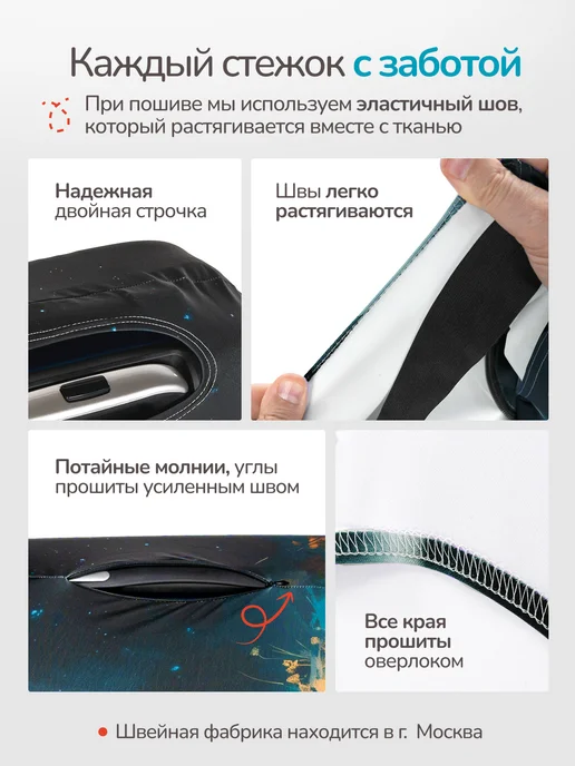 AviaLine Чехол на чемодан M Dream Star, синий, фото 6