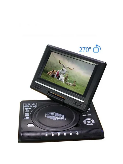 Портативный DVD-плеер 7 8 дюймов для авто и дома Черный, черный, фото 5