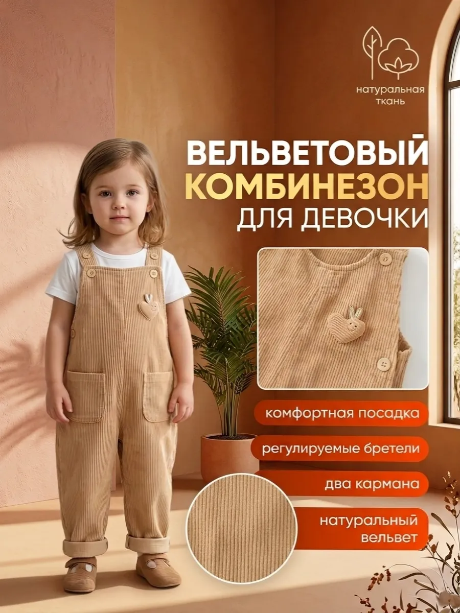 Детский вельветовый комбинезон