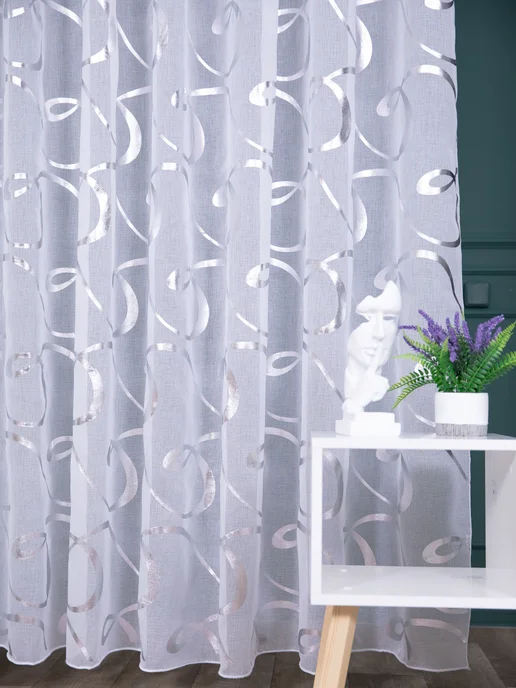 GIGA HOME Тюль под лен с утяжелителям 250*200, 250x200, фото 2