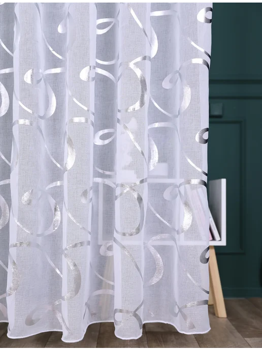 GIGA HOME Тюль под лен с утяжелителям 250*200, 250x200, фото 4