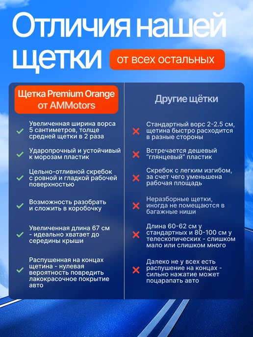 AMMotors Щетка для машины от снега и льда со скребком 67 см, вариант, фото 8