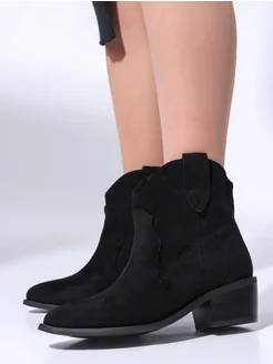 Осенние ботинки казаки замшевые демисезонные