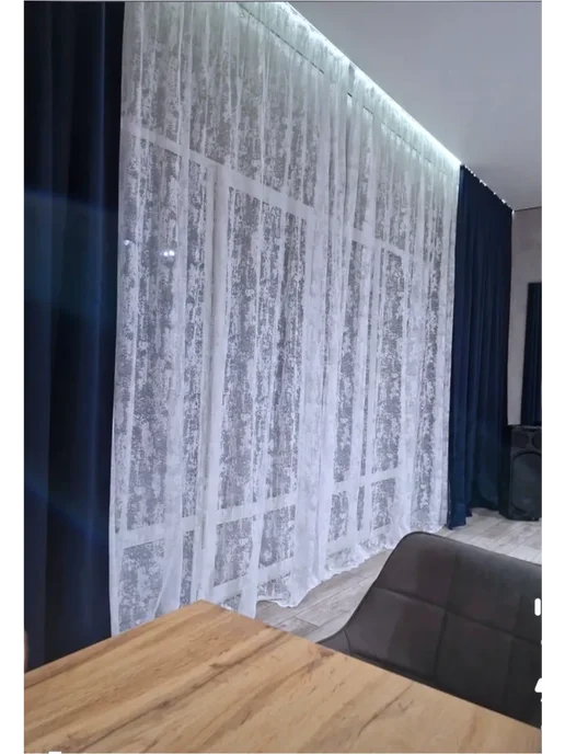 Тюль Магия Тюль мрамор в гостиную и спальню 200*250, 200x250