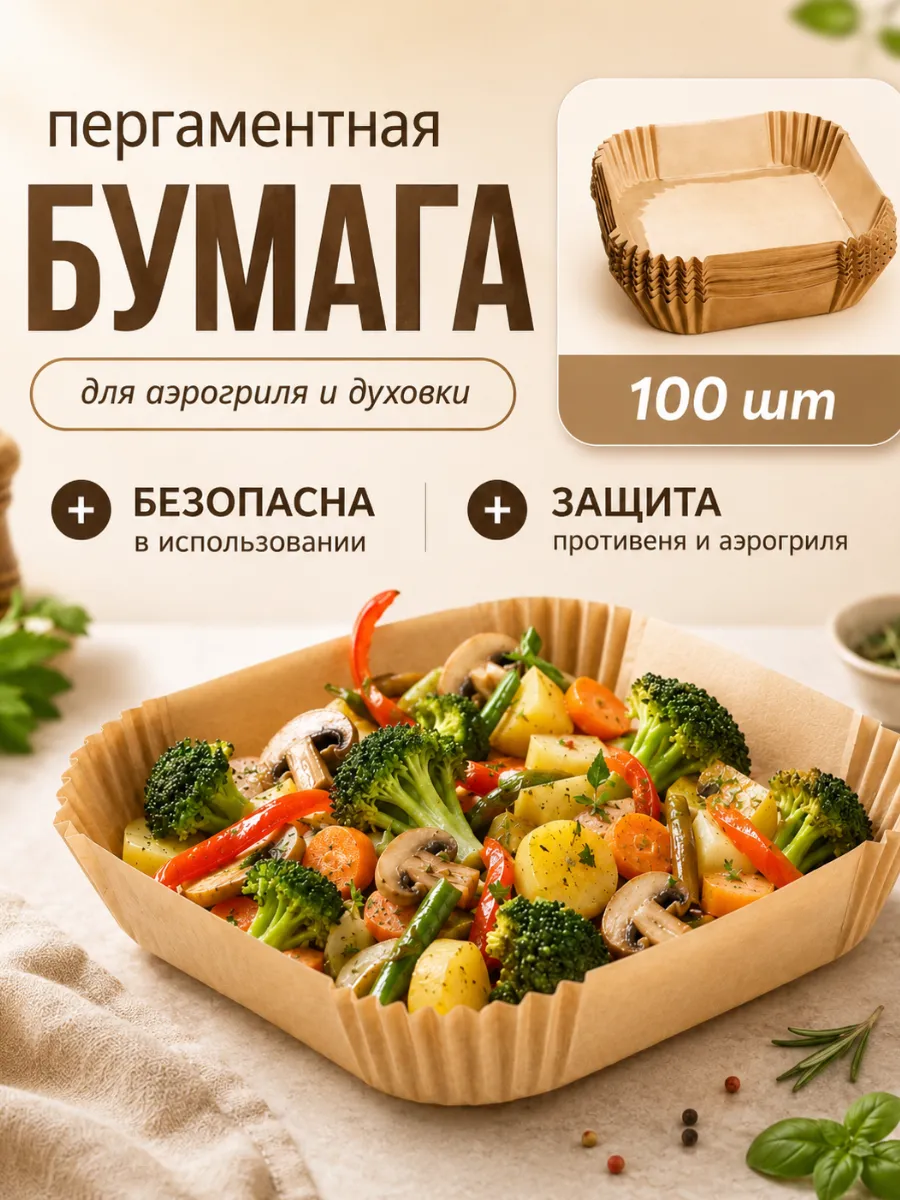 Пергаментная форма для аэрогриля 100 штук