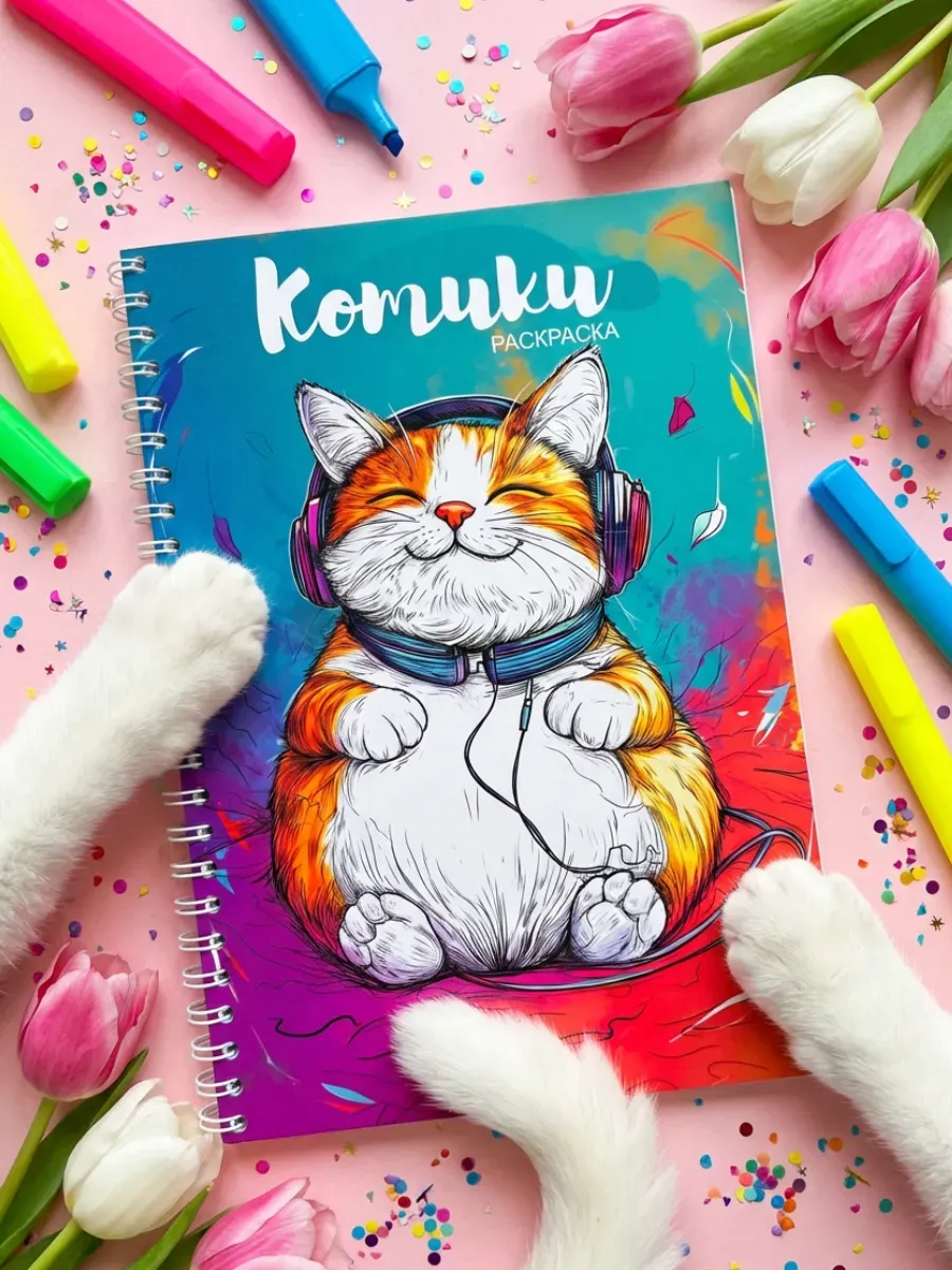 Раскраска антистресс Котики