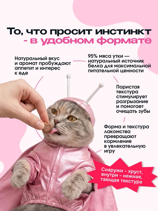 CosmoPet Лакомство для кошек "Cosmocat" Freeze dried утка с клюквой, вариант, фото 2