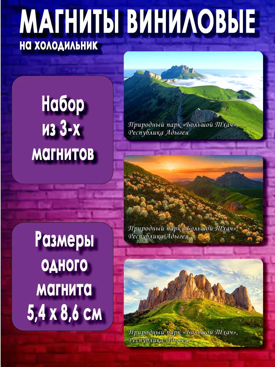 магниты «Большой Тхач». 3 шт размером 5,4*8,6 см