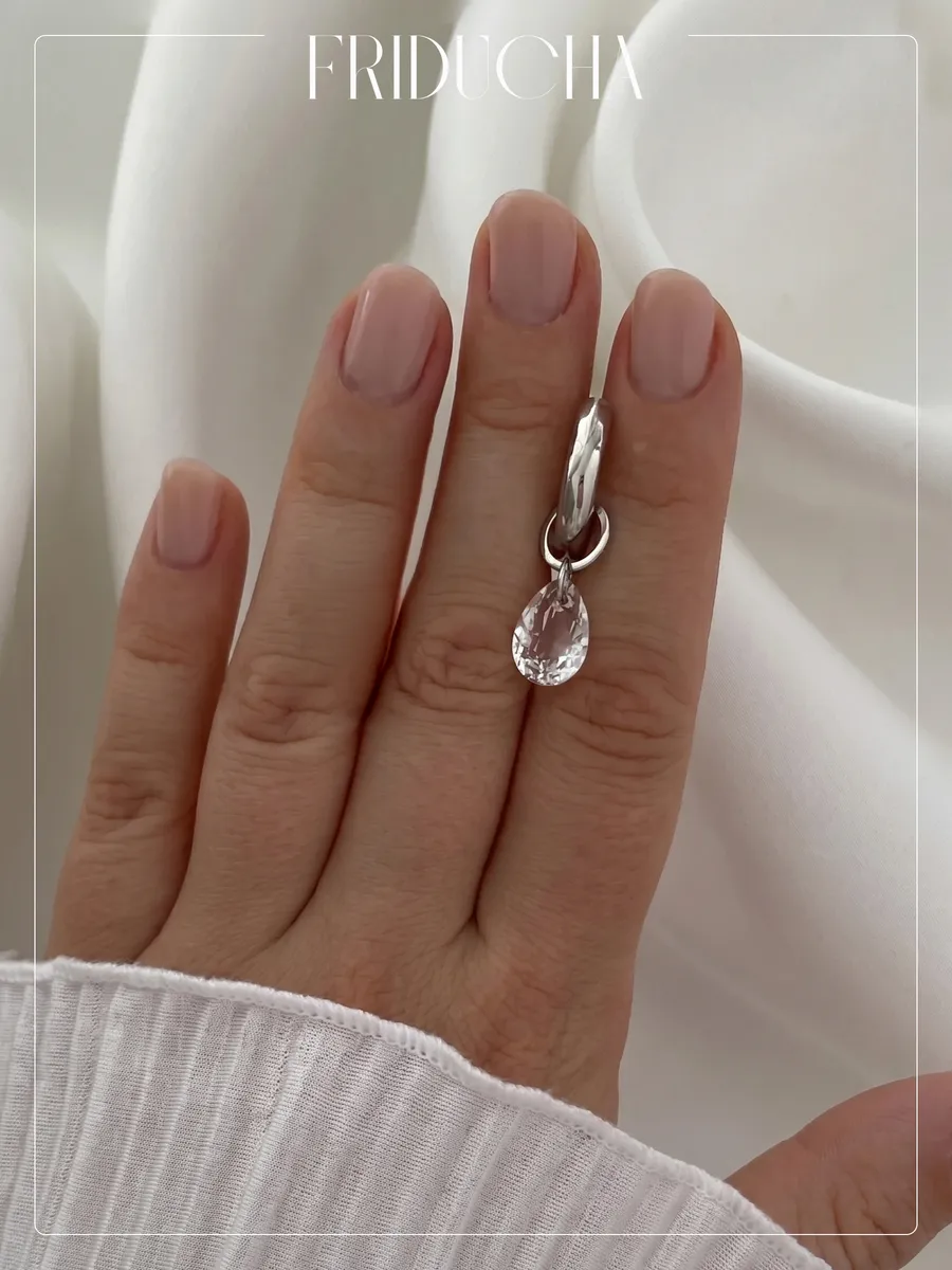 Подвеска Clara Hielo Swarovski, прозрачная, родий