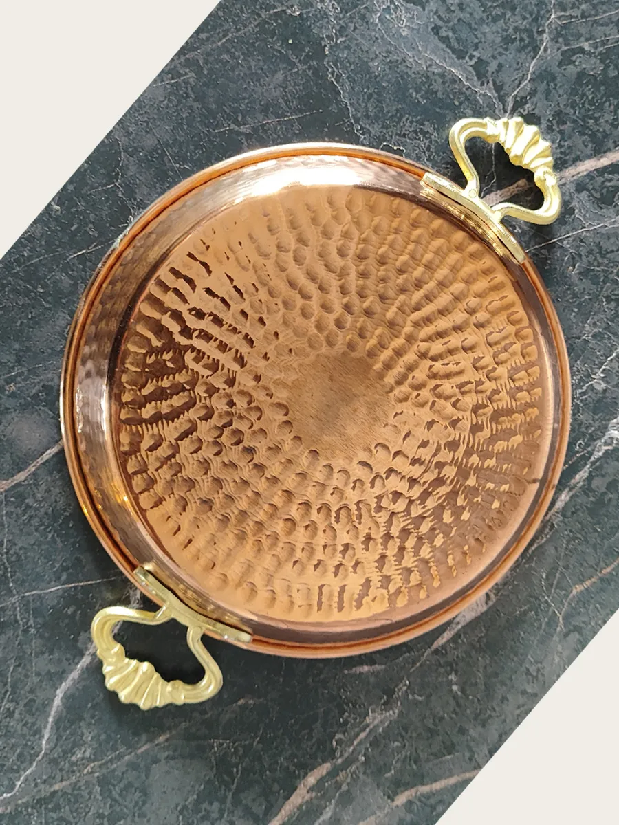El Yapımı Bakır Tava, 22 cm 2