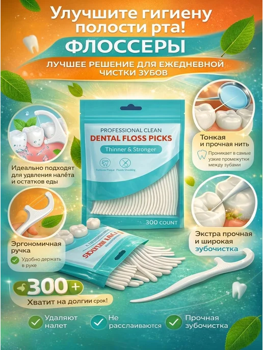 ALLHOME101 Зубочистка с нитью пластиковая Флосеры Набор флоссеров, вариант, фото 2