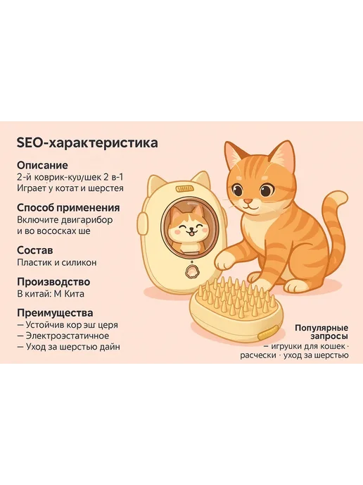 RAIS1 Электрическая щетка для кошек, бежевый, фото 4